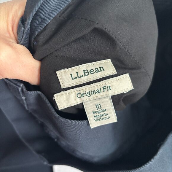 LL Bean Wrinkle-Free Bayside Pants Womens Navy High-Rise Comfort Tapered-Leg NWT - Picture 5 of 9